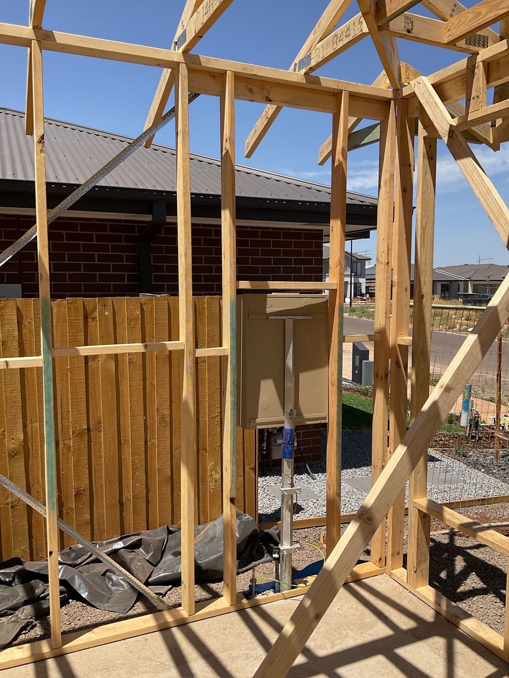 Additional nogging around electrical box, recorded during a frame inspection in Aintree