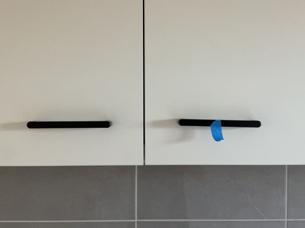 Handles not level, recorded during a fixing inspection in Truganina
