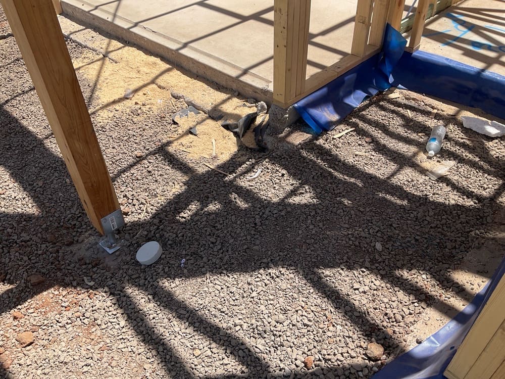 Installed partially, recorded during a slab pre-pour inspection in Aintree