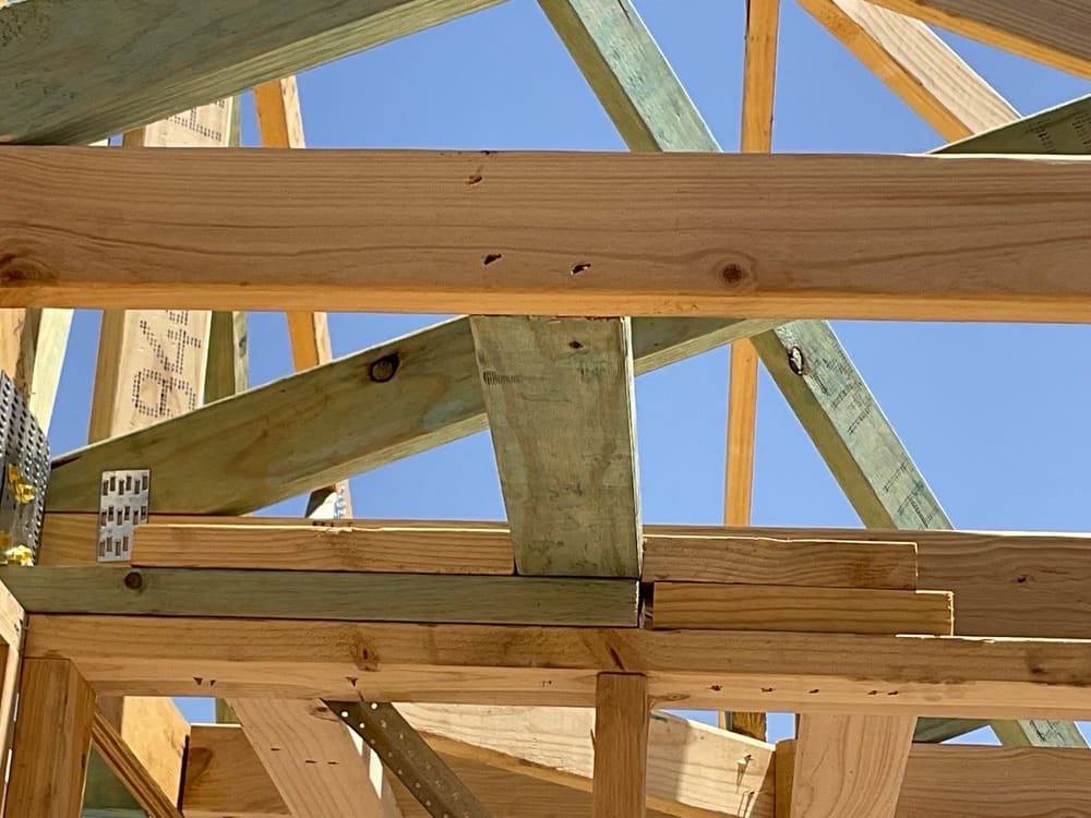 Shear blocks s not fixed as per as1684, recorded during a frame inspection in Aintree